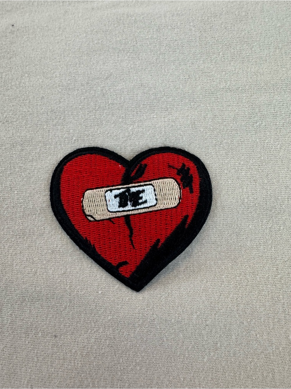 Red Heart Patch with Bandage - Embroidered Iron on